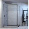 BOX PORTA SCORREVOLE A DUE ANTE GIAVA TONGA  PROFILO CROMO CM.122/127  CRISTALLO TRASPARENTE MM.6  H.190