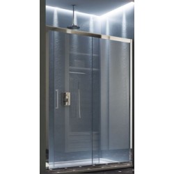 BOX PORTA SCORREVOLE A DUE ANTE MAYA SLIDE 113-121 CROMO CRISTALLO TRASPARENTE' MM. 6 FORTE BL102