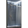 BOX PORTA SCORREVOLE A DUE ANTE MAYA SLIDE 113-121 CROMO CRISTALLO TRASPARENTE' MM. 6 FORTE BL102