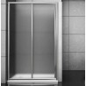 BOX PORTA SCORREVOLE A DUE ANTE MAYA SLIDE 131-139 CROMO CRISTALLO TRASPARENTE MM. 6 FORTE BL104