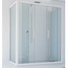 BOX PORTA SCORREVOLE A DUE ANTE MAYA SLIDE 157-165 CROMO CRISTALLO TRASPARENTE' MM. 6 FORTE BL107