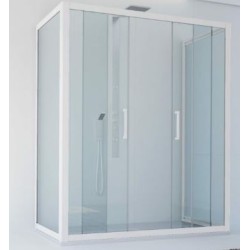BOX PORTA SCORREVOLE A DUE ANTE MAYA SLIDE 95-103 CROMO CRISTALLO TRASPARENTE  MM. 6 FORTE BL100
