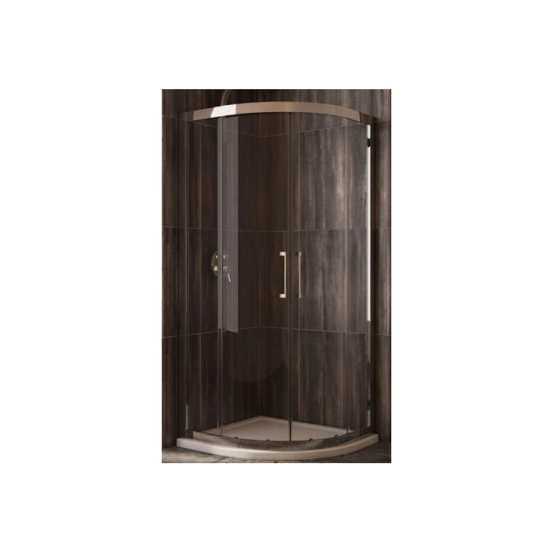 BOX TONDO FORTE SLIDE FLORA A QUATTRO ANTE DUE FISSE E DUE APRIBILI 76,5-80,5 CROMO CRISTALLO TRASPARENTE MM.6 BL601