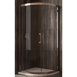 BOX TONDO FORTE SLIDE FLORA A QUATTRO ANTE DUE FISSE E DUE APRIBILI 76,5-80,5 CROMO CRISTALLO TRASPARENTE MM.6 CON TRAT.AQVACLEA