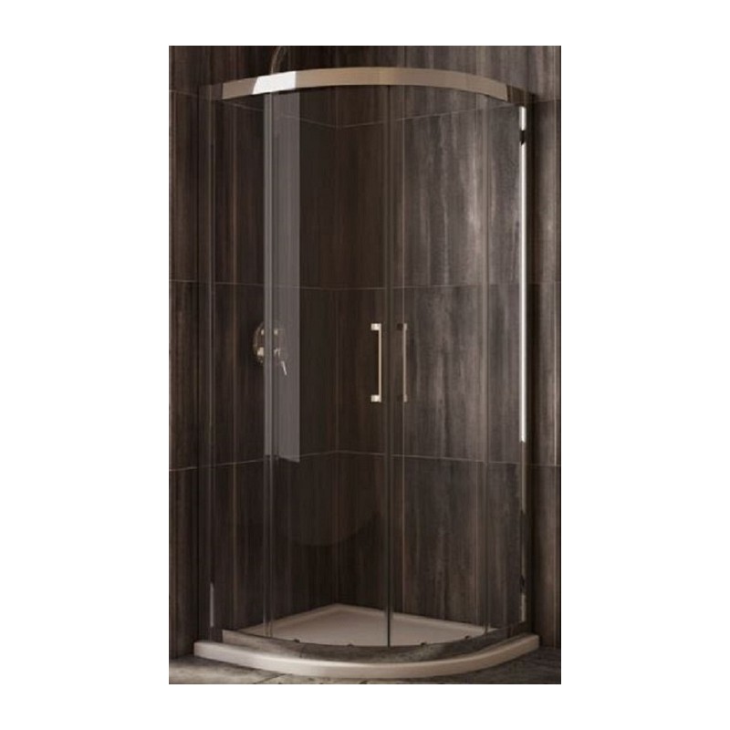 BOX TONDO FORTE SLIDE GIANO A QUATTRO ANTE DUE FISSE E DUE APRIBILI 67-71 / 87-91 CROMO CRISTALLO TRASPARENTE MM.6 BL700