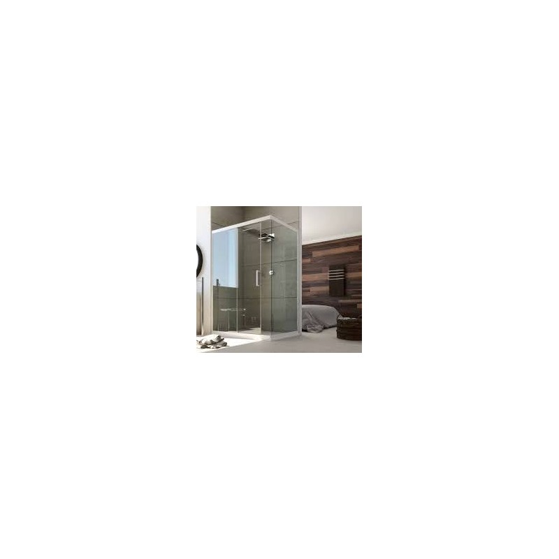 BOX UN LATO PER ANGOLO EVO BIANCO ANG.100/95  BIANCO CRISTALLO TRASPARENTE BEVO104