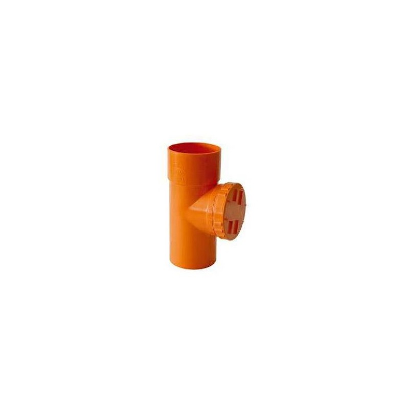 BRAGA PVC D.125 A 90° CON ISPEZIONE PER FOGNATURA CON ORING