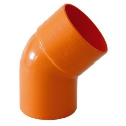 CURVA PER FOGNATURA CON GUARNIZIONE D.160-45°MF ARANCIO