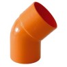 CURVA PVC D.110 A 45° MF PER FOGNATURA CON ORING ARANCIO