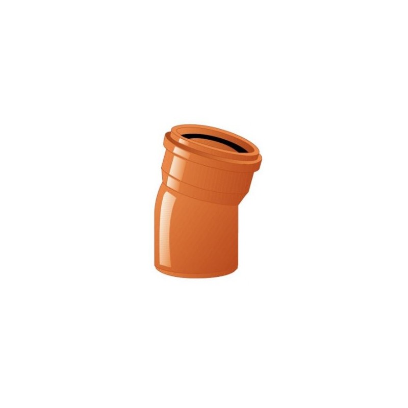 CURVA PVC D.125 A 15° MF PER FOGNATURA CON ORING ARANCIO