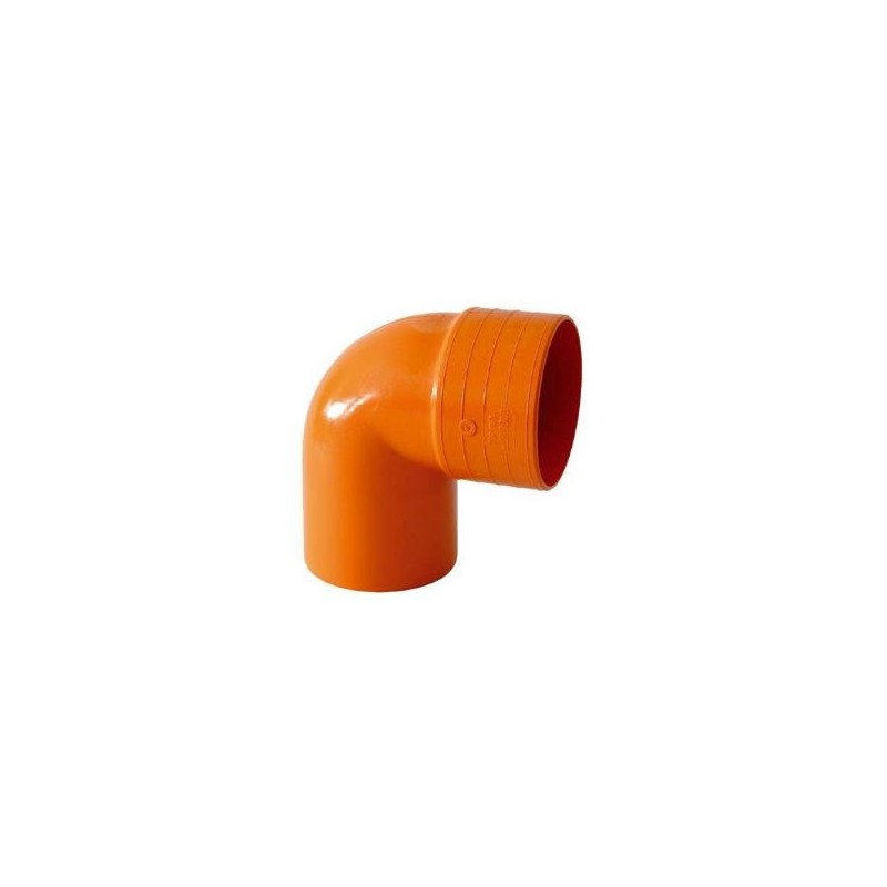 CURVA PVC D.160 A 90° MF PER FOGNATURA CON ORING ARANCIO