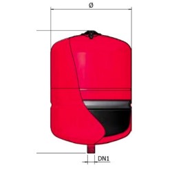 VASO ESPANSIONE VERTICALE  PER IMPIANTI RISCALDAMENTO 8 LT ELBI DIAMETRO  CM 20,5 ER 8 CE
