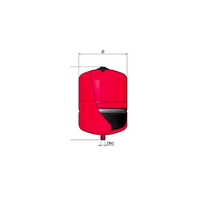 VASO ESPANSIONE VERTICALE  PER IMPIANTI RISCALDAMENTO 8 LT ELBI DIAMETRO  CM 20,5 ER 8 CE
