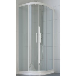 BOX ANGOLO SEMICIRCOLARE EVO R2FS-Q  ANG.73/75-73/75 TELAIO ABS  BIANCO PASTELLO BEVOR31 CRISTALLO TRASPARENTE