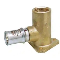 GOMITO CON FLANGIA FEMM.1/2X20  MULT. A PRESSARE BASSO