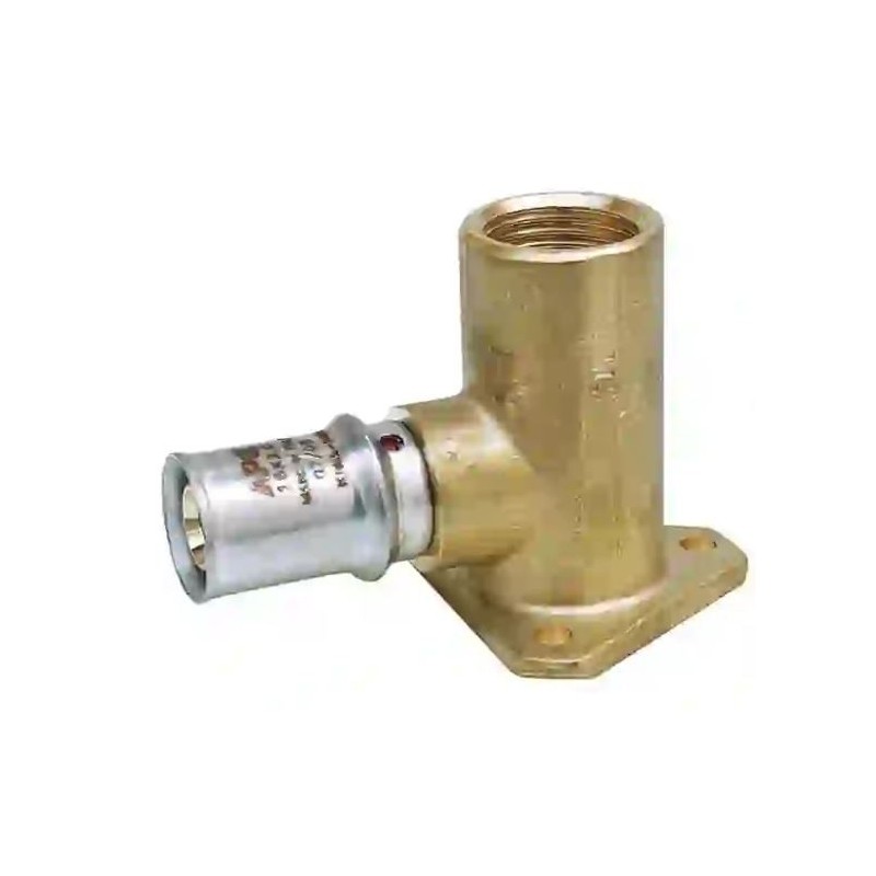 GOMITO CON FLANGIA FEMM.1/2X20  MULT. A PRESSARE BASSO