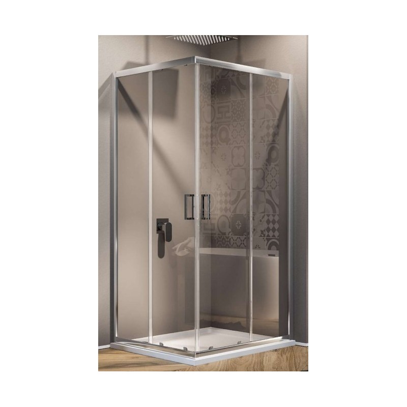 BOX ANGOLARE 88-90 X88/90 CROMO CRISTALLO TRASPARENTE   T 90x90 SMART H.185