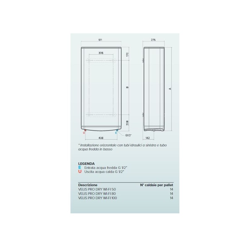 SCALDABAGNO ELETTRICO ARISTON VELIS PRO DRY WIFI 80 EU