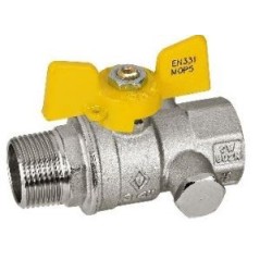 VALVOLA GAS A SQUADRO MF 3/4 X 1'1/4 CON PRESA PRESSIONE