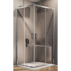 BOX ANGOLARE 70/100 CROMO CRISTALLO TRASPARENTE 70X100 SMART H.198