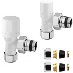 VALVOLA TERMOSTATIZZABILE + DETENTORE + RACCORDINI RAME 12 (PZ 2)+  DA 1/2 COLORE T15 TELA OPACO