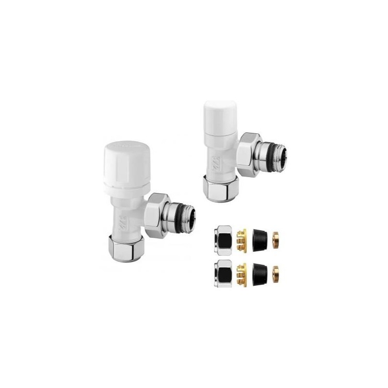 VALVOLA TERMOSTATIZZABILE + DETENTORE + RACCORDINI MULTISTRATO 16 (PZ 2) COLORE TORTORA H 48