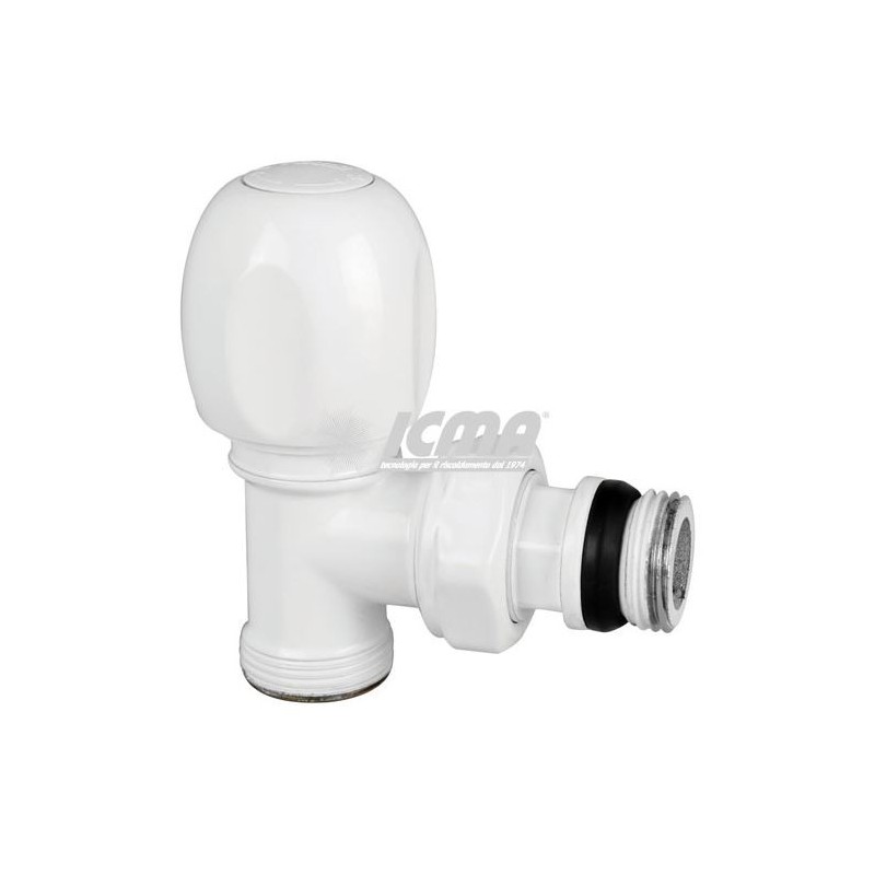VALVOLA TERMOSTATIZZABILE ICMA D'ARREDO ANGOLO BIANCA X RAME/MULTISTRATO DA 3/8