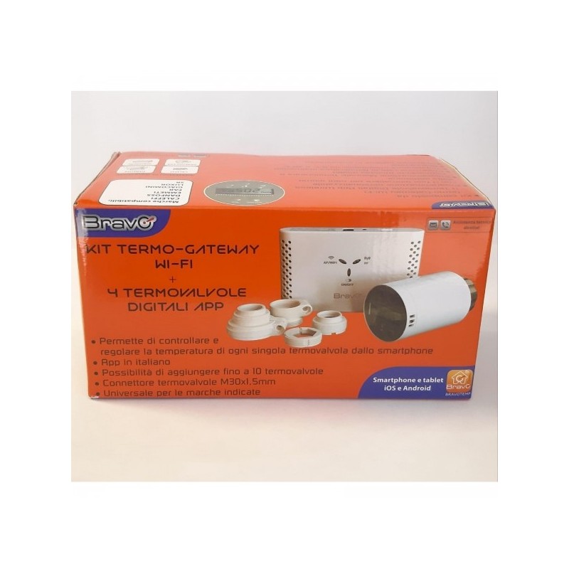 KIT TERMOVALVOLE DIGITALE APP E GATEWAY BRAVO