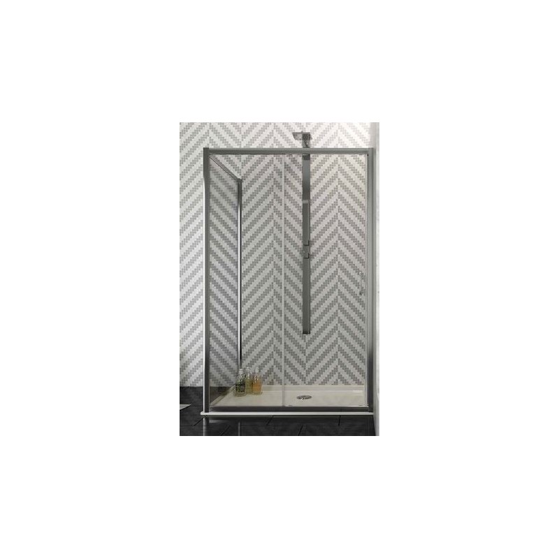 BOX PORTA SCORREVOLE FUSION UNA FISSA E L'ALTRA SCORREVOLE 127/131 CROMO CRISTALLO TRASPARENTE H.185