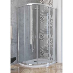 BOX SEMICIRCOLARE  FUSION 80 / 78  CROMO CRISTALLO TRASPARENTE H.185