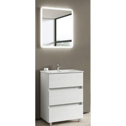 SPECCHIO CONTENITORE 3 ANTA KORA BIANCO FRASSINATO CM.L 120 X H.70 X P.15,5