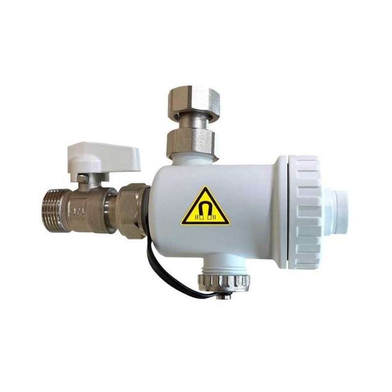 FILTRO DEFANGATORE 3/4" PER IMPIANTI DI RISC. CON RUBINETTO DI SCARICO "WHITE"