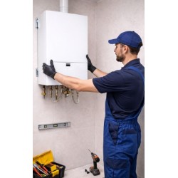 INSTALLAZIONE CALDAIA A REGOLA D' ARTE CON CERTIFICATO DI COFORMITA'FINO A 35 KW   ESTERNA  ESCLUSO SMONTAGGIO E MATERIALI A COR