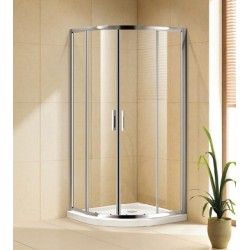 BOX PILOT   CONTEMPORARY  PROFILO CROMO  CM. 72,5 / 76 CRISTALLO TRASPARENTE  DA 6MM H.198