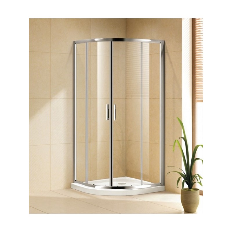 BOX PILOT   CONTEMPORARY  PROFILO CROMO  CM. 72,5 / 76 CRISTALLO TRASPARENTE  DA 6MM H.198