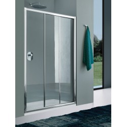 BOX AMERICA QUATTRO  PORTA SCORREVOLE A TRE  ANTE SAMO 86/94  BIANCO OPACO VETRO SATINATO MM.4 H 190