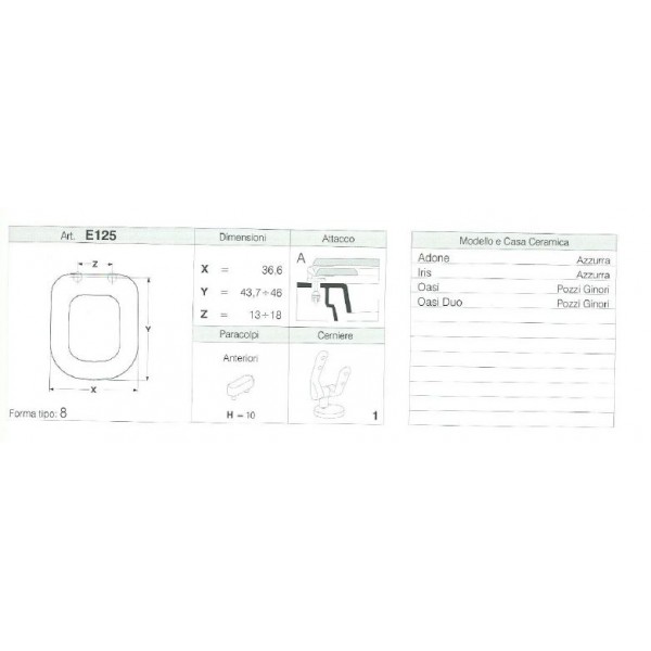 COPRIWATER ADONE, IRIS, OASI DUO BIANCO