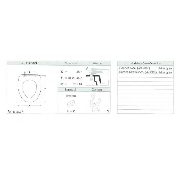 COPRIWATER CANNES NEW, CANNES NEW MONOBLOCCO BIANCO