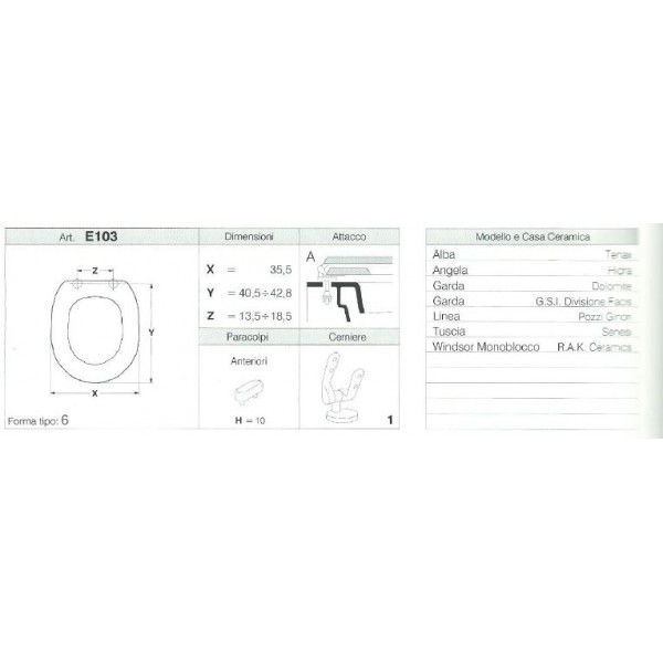 COPRIWATER GARDA, LINEA,WINDSOR BIANCO