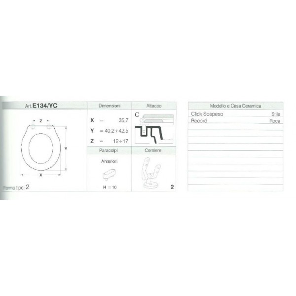 COPRIWATER CLICK SOSPESO,RECORD BIANCO